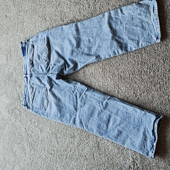 Pilcro Anthropologie High-Rise Gem Straight-Leg Jeans Rhinestone Embellished 31 - Picture 9 of 11